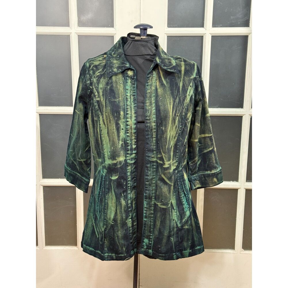 H&J Abstract Embellished Tie-Dye Statement Jacket